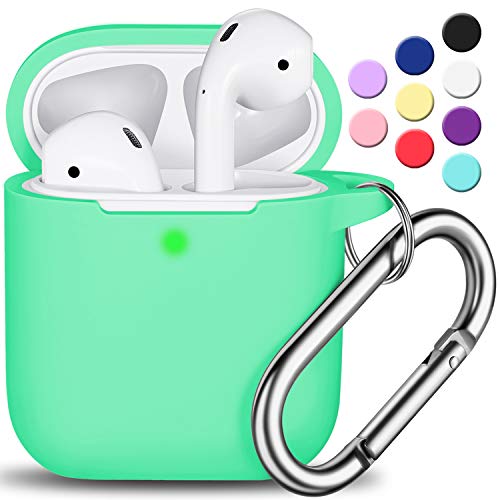 AirPods Case Cover with Keychain, R-fun Full Protective Silicone AirPods Accessories Skin Cover