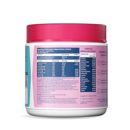 Image of Chicnutrix Marine Collagen Supplements Powder for Women & Men | 8000mg Japanese Marine Collagen Peptides, AstaReal Astaxanthin | Zero Sugar, Fast Absorption & No Fishy Aftertaste | Lemonade Flavour