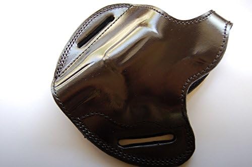 Leather Belt Holster for Taurus 605 357 Magnum Snub Nose Left Hand Black Tan