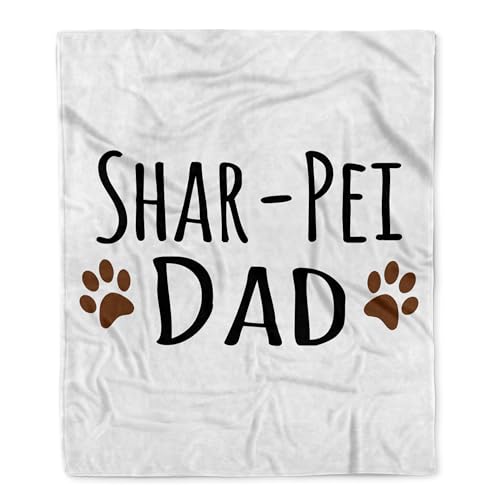 3dRose Chinese Shar-Pei Dog Dad - Doggie by Breed - Muddy Brown Canine paw Prints - Doggy Lover - pet Owner Silktouch Minky Blanket