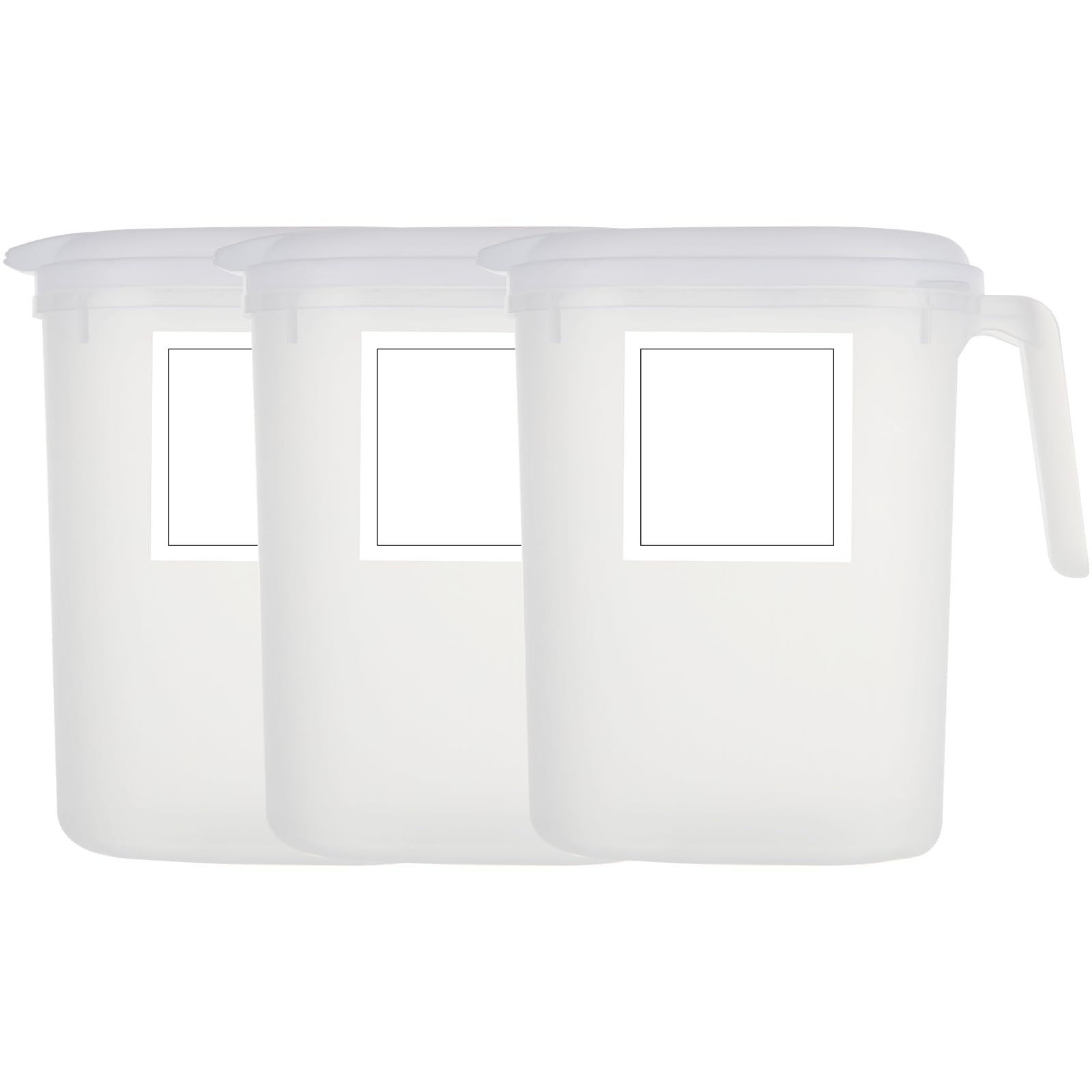 VIDETOL 3 Pack Water Jug, Pitcher Jug with Lid, Safe Milky Plastic Jug with Lid for Cold Water, Juices, Kitchen Home and Picnic