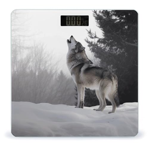 Báscula digital de baño Howling Wolf 400 lb vidrio templado