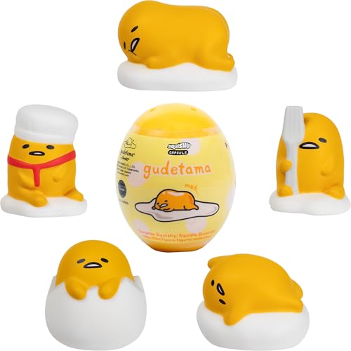 Hamee Sanrio Gudetama Lazy Egg Cute Water Filled Squishy (Series 2) [Box Mini Fidget Stocking Stuffers Birthday Gift Bag Party Favors Basket Filler Stress Relief] - 1 Pc. (Mystery - Blind Capsule)
