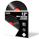 20PCS White 12-Inch LP Vinyl Record Jackets, 350gsm Cardboard Sleeves with No Center Hole, Blank Album Covers for 33 RPM Storage & Protection, Thick LP Jackets for Record Storage