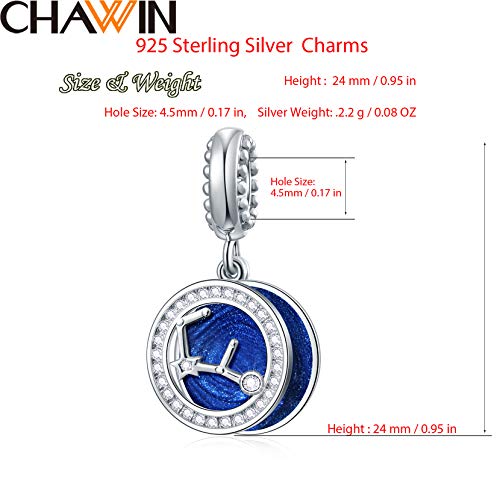 Zodiac Sign Charms for Charm Bracelets - 925 Sterling Silver Necklace Pendants, 12 Constellation/Horoscope Star Dangle - Dangling Birthstone Beads, Birthday Gifts for Women/Men.2