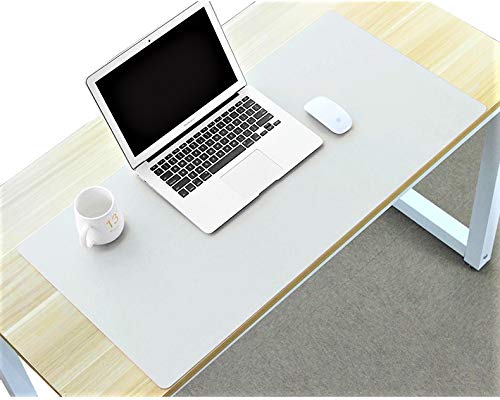 Desk Pad Blotter Mats Table Protector Mat On Top Of Writing Desks Office Laptop Computer Desktop Décor Cover Under Keyboard Large Mousepad Elbow Pads For Girl Women Kids Pu Leather White 17 X 36 Inch #TOP14