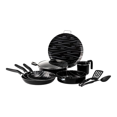 Listado de Bateria de cocina ekco favoritos de las personas. 45 Ekco | Batería de Cocina con Antiadherente Basic 10 Piezas de Aluminio - Negro