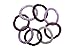 Purple Hair Ties for Thick Hair, Grab & Go Ponytail Holders, 8 Pack, Royal, Thick No-Crease Bands with Strong Hold, Damage-Free Design, Elegant Jewel Mix | L. Erickson