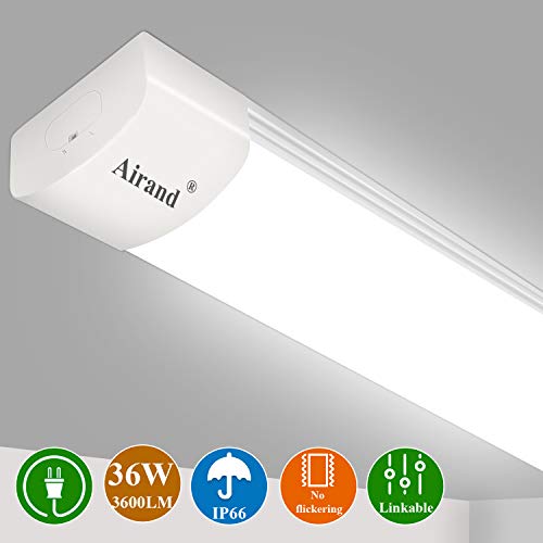 LED Ceiling Light Fixture 4FT, LED Shop Light Fixture 5000K, Airand IP66 Waterproof