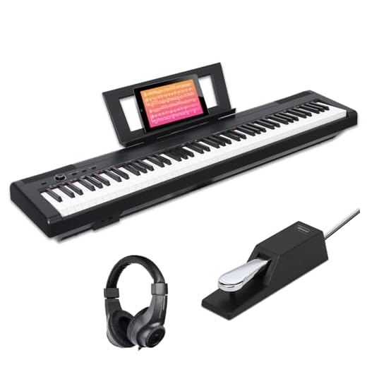 AODSK Weighted Piano 88-Key Beginner Digital Piano,Full Size Weighted keyboard with Hammer Action,with Sustain Pedal,2x25W Stereo Speakers,MP3 Function,Piano Lessons,Black,S-200
