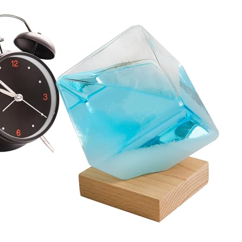 Estación meteorológica Storm Glass,Predictor meteorológico cubo grande - Barómetro meteorológico variable, elegante para Navidad, boda, sala de estar