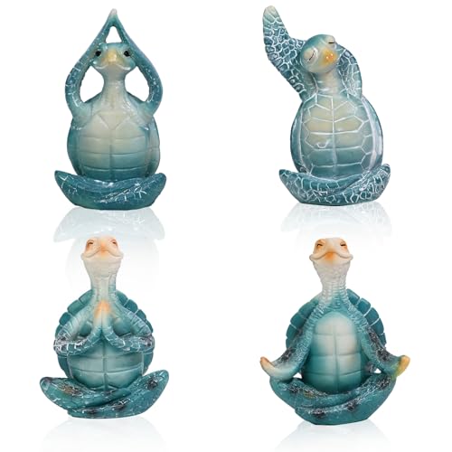 4 Pcs Zen Turtle Meditation Yoga Decor sea Turtle Bathroom Decor, Zen Garden Aesthetics, Personalized Gifts, Elegant Beach Decor