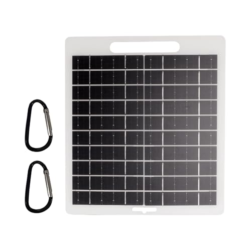 Zuasdvnk Panel solar de carga – Panel solar portátil con puertos USB y CC, alta eficiencia 10 W 5-12 V para camping, senderismo y carga de dispositivos móviles incluyendo ordenador portátil