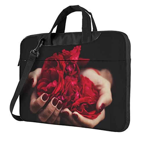 Sac bandoulière ordinateur portable à motif pétales de rose pour vos trajets et réunions
