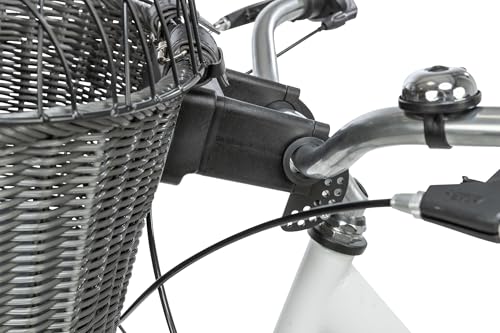 TRIXIE Hundekorb für das Fahrrad vorne bis 5 kg 44 × 41 × 34 cm - mit Universalhalterung - gewobener Hundefahrradkorb für den Lenker - in schicker Weidenoptik mit Kunststoff Gitter - 13107
