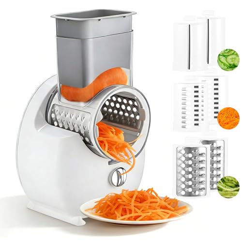 Electric Cheese Grater with 3 Blades for Cheese & Vegetables