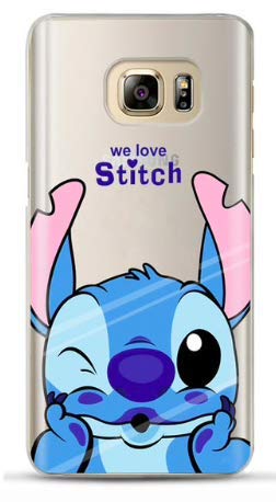 Art Design Funda para Samsung Galaxy S9 Stitch Lilo Kiss Azul Carcasa de Moviles Caso Silicón