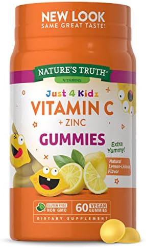Vitamin C Gummies for Kids | with Zinc | 60 Count | Vegetarian, Non-GMO & Gluten Free | by Natures Truth