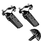 ZLXHDL Motorrad Fußrasten klappbar aus Stahl – 1 Paar universelle klappbare Fußstützen für Retro Motorräder, BMX, E-Bikes, ATV – Schwarz