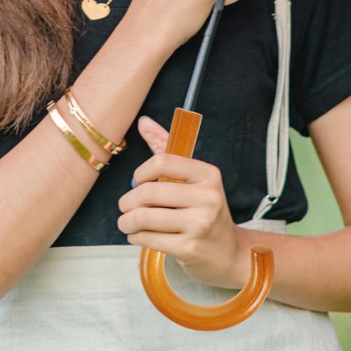 Mango de madera J Stick para paraguas de bastón y repuesto de accesorios 7