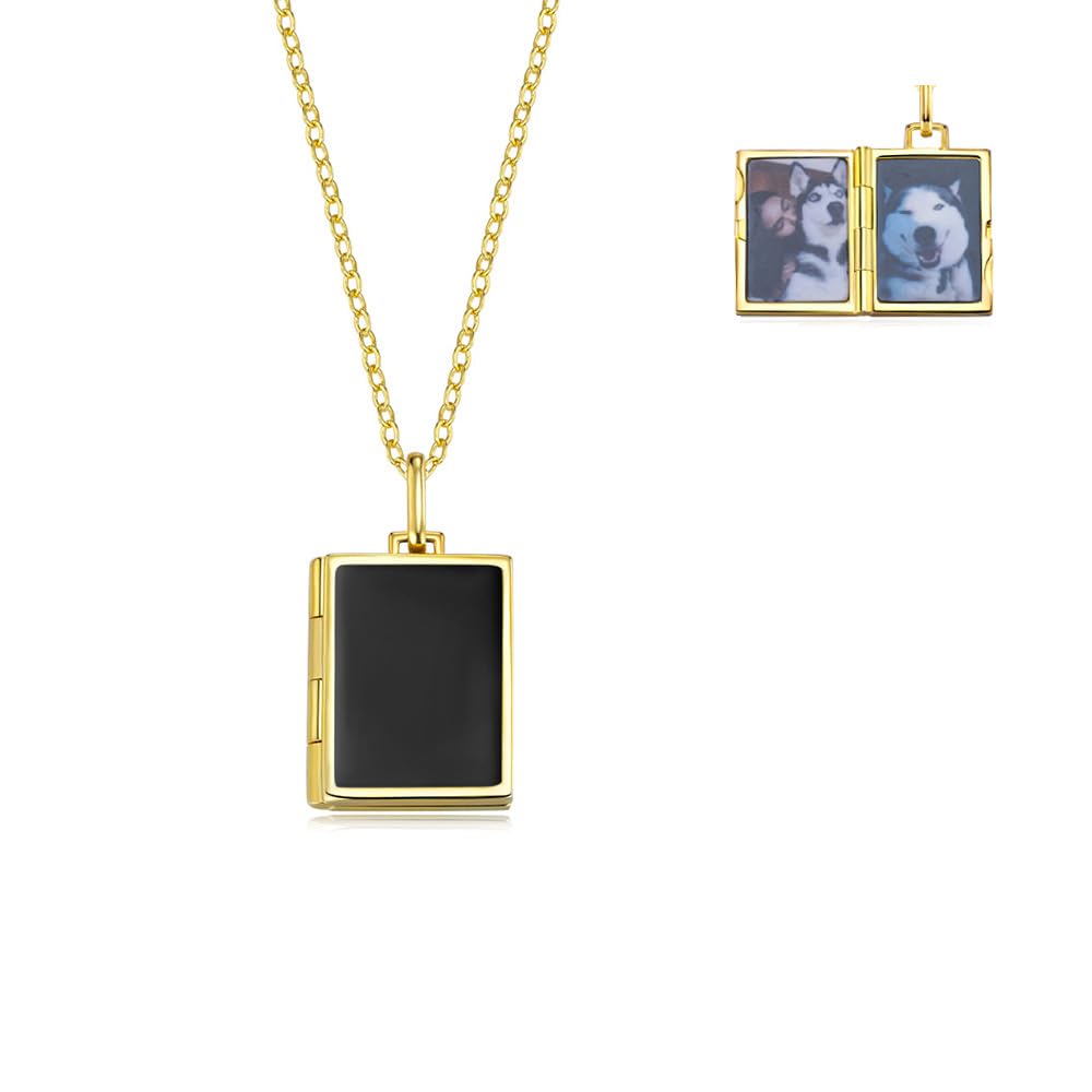 BYFDIY Custom Necklace With Picture Inside Sterling Silver 925/Brass Personalized Photo Locket Necklace For Women Family Memorial Jewelry Gifts For