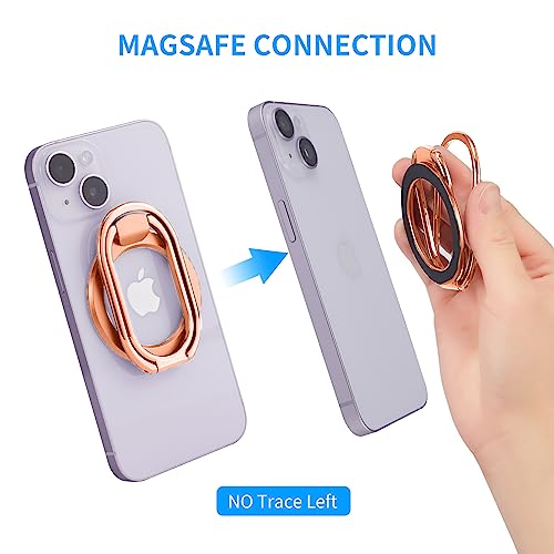 Image of Magnetic Phone Ring Holder, Removable Grip & Kickstand for MagSafe Rosegold