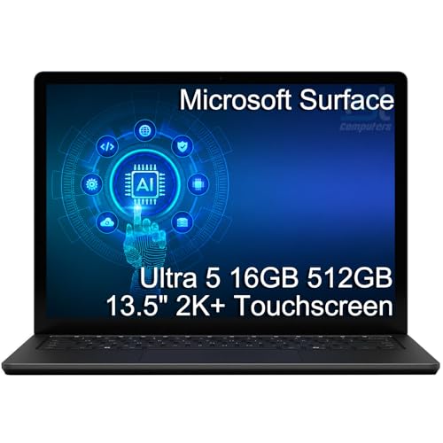 Image of Microsoft Surface Laptop 6 AI PC for Business (13.5 inch 2K+ Touchscreen, Intel 14-Core Ultra 5 135H (> i7-1355U), 16GB DDR5 RAM, 512GB SSD), 18.5-Hr Long Battery Life, 1080p Webcam, Wi-Fi 6E, Win 11 Pro