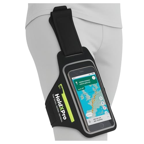 HoldXPro LEGBAND Soporte Móvil para Pierna – Riñonera Antirrobo para Moto, Running y Reparto – Funda Impermeable con Pantalla Táctil – Piernera Deportiva Ajustable para Teléfonos Inteligentes