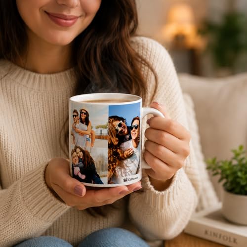 Image of Set for Brother with Printed Mug, Keychain Combo Pack of 5 (Greeting Card,Roli Chawal,Rakhi,Printed Mug,Keychain)| Gift Hamper for Brother.