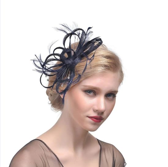 Chapeau Bibi Fascinator à Plumes IBLUELOVER – Accessoire Mariage, Cocktail, Cérémonie – Clip Pour Cheveux