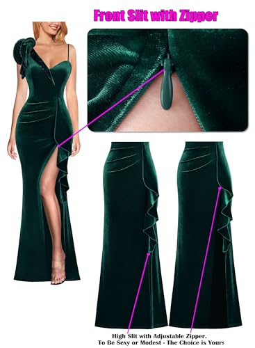 Image of VFSHOW Womens Ruffle One Shoulder Wedding Formal Prom Evening Maxi Dress