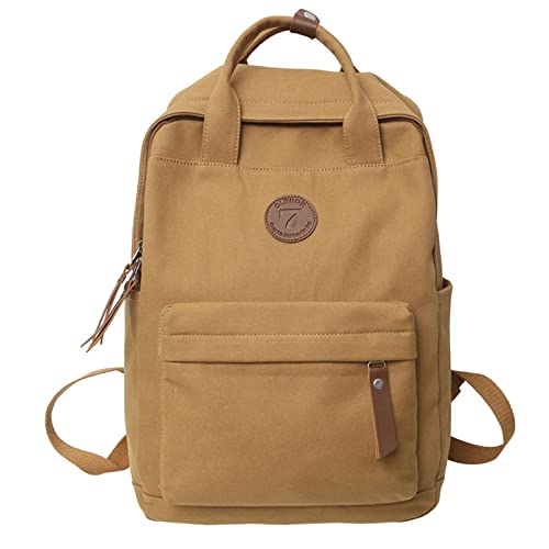 Mochilas Feminina Estilo Casual Leve Lona Escolar Bolsa Faculdade Viagem Moda Simple (Castanho)