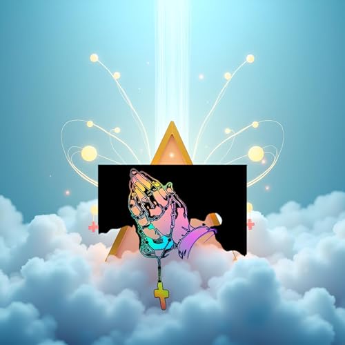 Image of Praying Hand Decal Sticker Religious Bumper Window Window Laptop Rosary Vinyls Sticker Car Styling Decal Praying Hand with Rosary Sticker Decal Coloured(ZS468)