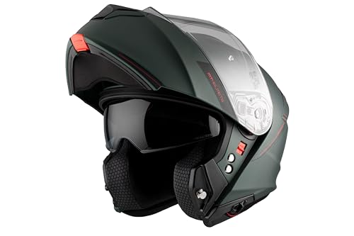MT Helmets Genesis SV – Casco Moto Modular con Visor Solar Retráctil, Calota HIRP, Pantalla Antivaho y Preparado para Intercomunicador | Homologado ECE 22.06 & DOT