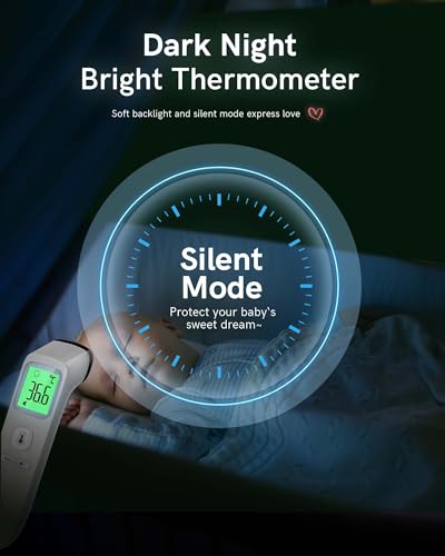No-Touch Forehead Thermometer for Adults, Infrared Digital Thermometers for Kids, Touchless Baby Thermometer, Accurate Reading with LCD Display, Mute Mode, Memory Recall, Fever Alarm - Image 5