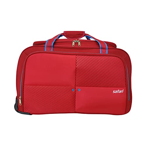 Image of Safari Polyester Trac Superior Rolling Duffle Luggage Set with Wheels - Red, W-33 CM