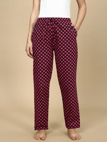 Image of PYNK by Lux Cozi Women's Cotton Printed Palazzo Pyjama Relaxed Lounge Pants | Super Soft Comfortable | Loungwear Pyjama Pant-Pack of 1