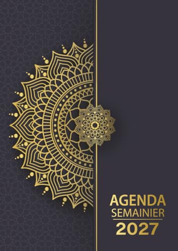 Agenda semainier 2027: Planificateur Professionnel 1 Semaine sur 2 Pages avec Heures 12 mois Grand format A4