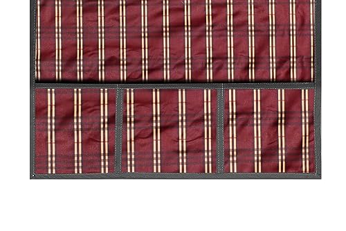 Image of The Furnishing Tree Fridge Top Cover Compatible for Samsung RR23C2F24S8 /HL, 215 LTR WxL 71x109 in CM Plaid Pattern Red