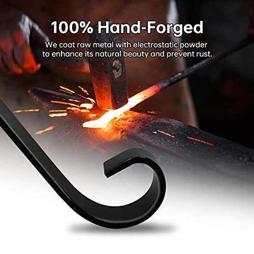 Jantens 6-Inch Hanging Plant Bracket 2 Pack, Metal Plant Hook For Indoor & Outdoor, Decorative Wall Plant Hanger For Hanging Planters, Lanterns, Bird Feeders, Flower Baskets - Black #TOP5