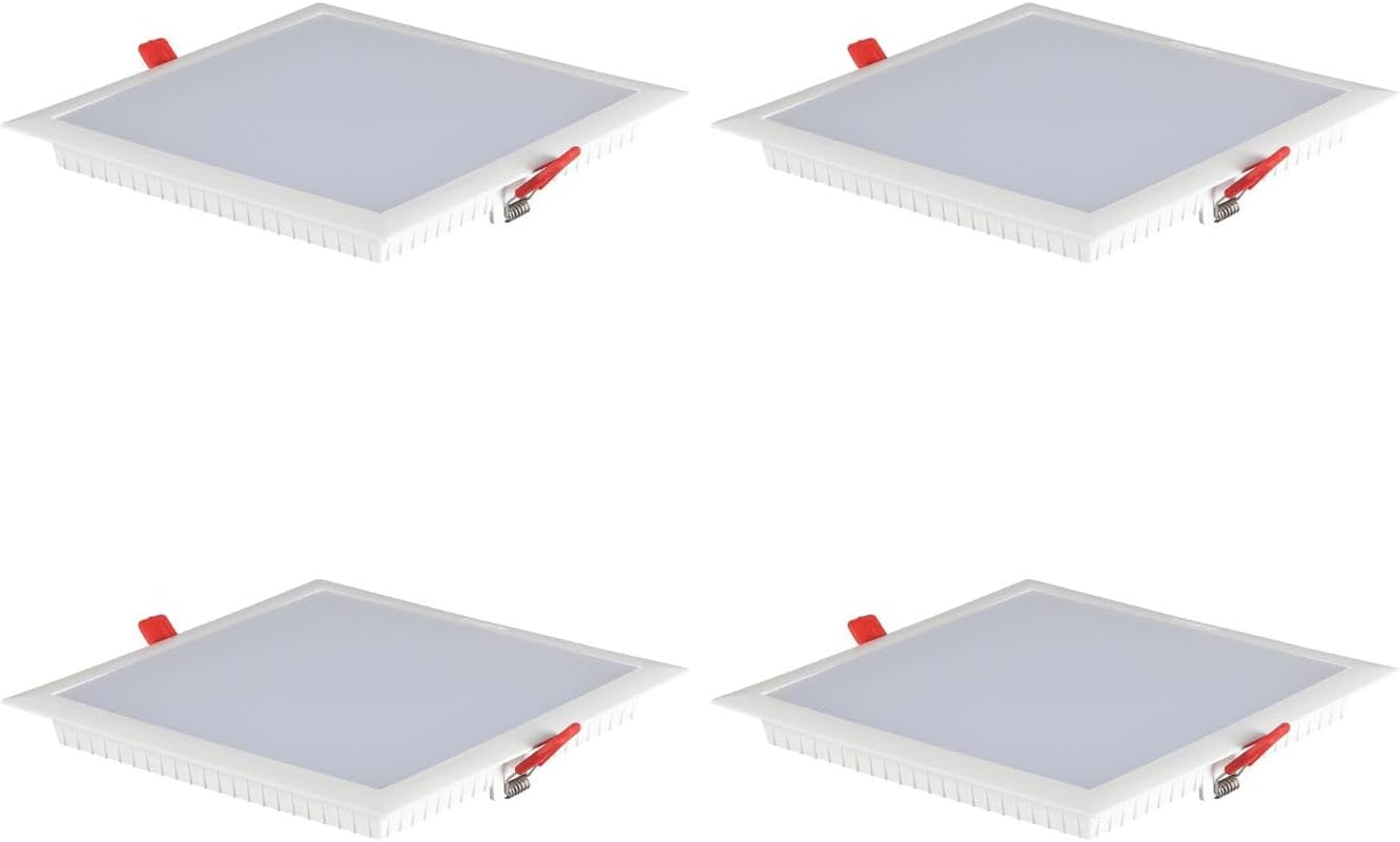 Plastic Trim NXT 10W LED Square Downlighter |Warm White| Energy Efficient|Ultra Bright Light|Suited for Low Ceiling | Premium and Compact Design |Upto 3KV Surge Protection|Anti Glare|Pack of 4