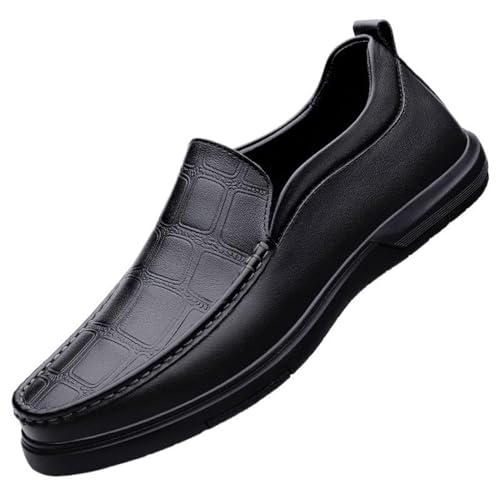 Men Classic Leather Dress Shoes Slip-On Walking Formal Work Casual Pointed Toe Comfortable Oxford Shoes