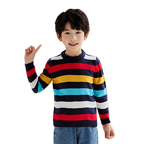 sfdgfhyf Toddler Kids Girls Boys Sweater Casual Stripe Prints Knitted Long Sleeve Outwear Top Sweater Children Sweater3