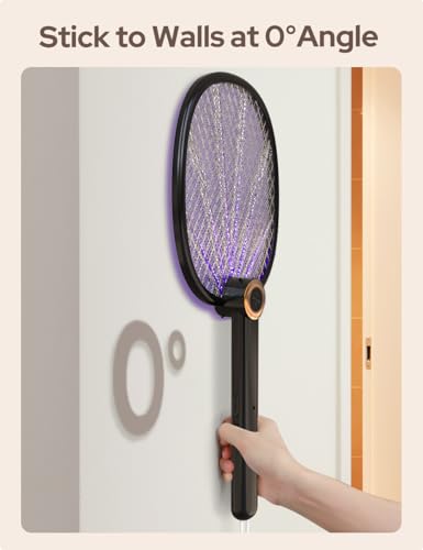 Image of COSTAR Elegant Foldable Swivel Mosquito Bat, 3 in 1 Mosquito Racket USB Rechargeable, Bug Zapper Electric Fly Swatter with UV Light Lamp, Hangable Mosquito Swatter w /Long Lasting Lithium-ion Battery