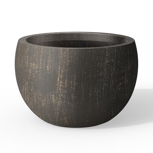 Kante 15.7' Dia Round Concrete Planter, Outdoor/Indoor Large Bowl Plant Pots with Drainage Hole and...