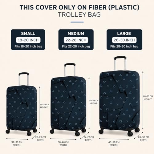 Image of Printed Luggage Cover for Traveling Bag & Suitcase - Stretchable & Scratchproof Trolley Protector with Velcro Lock & Lightweight Washable Material(Suitcase Not Included, Only Cover in Product)