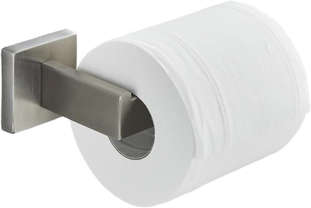 Brushed Nickel Bathroom Hardware Set Robe Hook Towel Rail Bar Rack Shelf Tissue Paper Holder Accessories(Single Paper Holder)