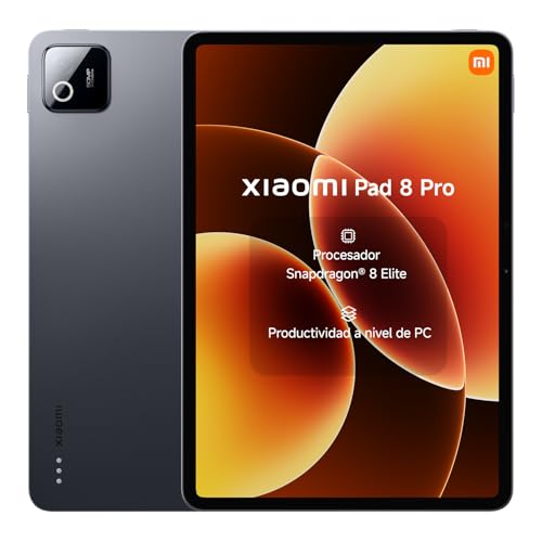 XIAOMI Pad 8 Pro Matte Glass - Tablet de 11.2' 3.2K (Snapdragon 8 Elite, 12GB de RAM, 512GB de ROM, WiFi 7, batería de 9200 mAh, 1 año de garantía Extra, Cargador no Incluido), Gris (Versión ES)