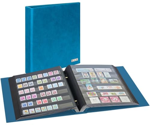 Album à vis Lindner bleu classeur de rangement pour collectionneur de timbres
