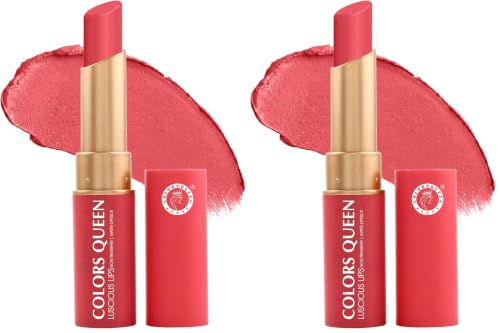 Image of Colors Queen Luscious Lips - Non Transfer Creamy Matte Lipstick | Highly Pigmented with Smooth Application | Long Lasting Lipstick Waterproof | Smudge Proof Lipstick for Women (03 - Rosy Sunday - 3.5g)